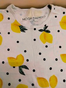 Beautiful Lemon Printed Bow Top