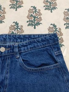 Blue Denim Straight Leg Jeans