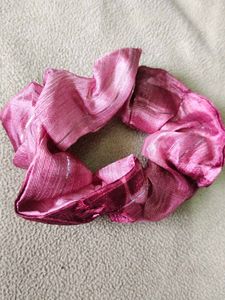 Pink Patterned Hair Scrunchie
