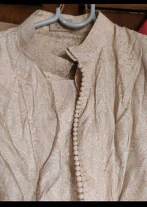 Embroidered Cream Kurta