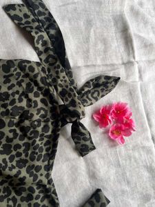 Leopard Print Tie Strap Top