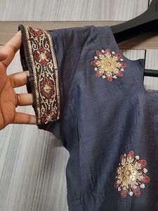 Dark Grey Partywear Kurti