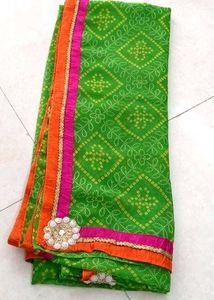 Green Gujarati Patchwork Saree 🥻