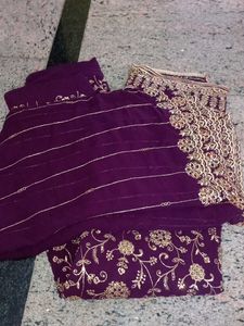 Purple Wedding Wear Suit Material
