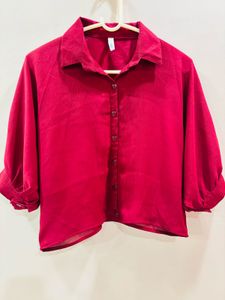 Red Corduroy Blouse