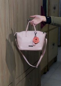 Caprese Peach-Coloured Solid Handheld Bag