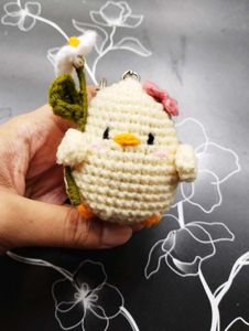 Crochet Chick with Flower