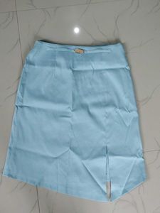 Light Blue Slit Mini Skirt