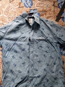 Lite Blue Shirt With Flower