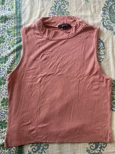 Pink HighNeck Crop Top