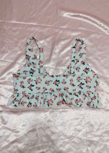 Floral Ruffle Crop Top