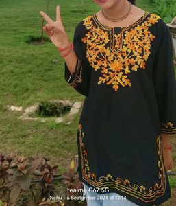 Embroidered Black short Kurti