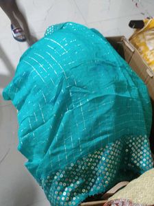 Teal Embellished patiala suit set