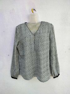 Patterned Long Sleeve Top