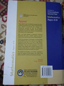 Intermediate Second Year Maths 2b Text Book