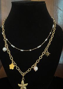 Layered Starfish Charm Necklace