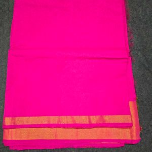 Hot Pink Silk Saree
