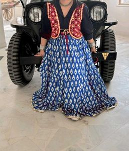 Stylish Blue Patterned Dress