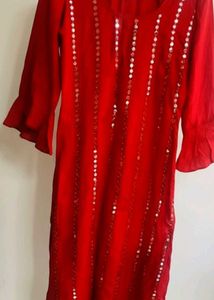Elegant Red Printed Kurta
