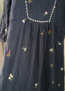 Embroided Blue Dress