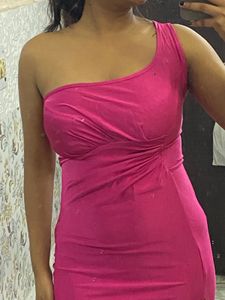 Pink One Shoulder Dress