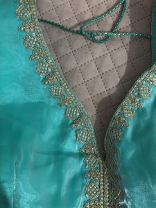 Teal Embellished Blouse