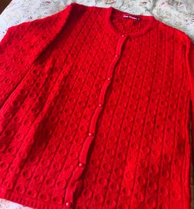 Red Knit Cardigan
