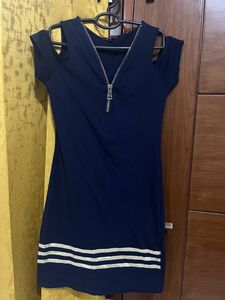 Zipper Navy Blue Ginger Dress ❤️