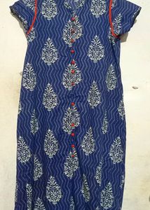 Women's Cotton Blend Straight Printed Kurta