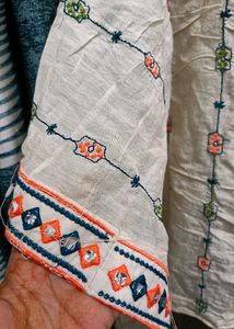 White With Multicolored Duppata