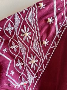 Magenta Colour Ballon Sleeves Top (XS/ S - Size)