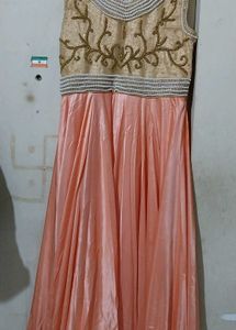 Peach &amp; Golden Function Wear Gown