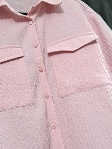 Pink Textured Shirt With Pockets 💗