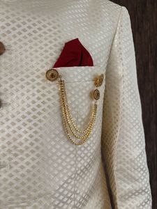 Cream Bandhgala Set