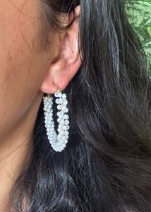 Oxidised Earrings &amp; Pearls Hoop Earring