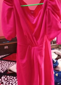 Athena Pink Colour Slit Dress , Not Used Even Once