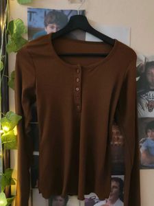Brown Long Sleeve Top