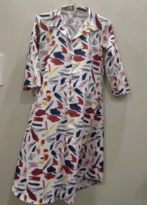 Abstract Print Shirt Dress