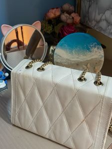 White Quilted Crossbody Bag