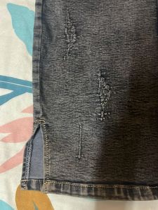 Acid Wash Denim Mini Skirt