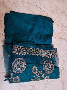 Xl 2pcs Silk Blend & Net Kurti Set