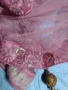 Pink Embroidered Lehenga Skirt