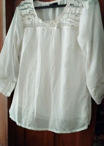 Vero Moda Milky White Lace Georgette Top