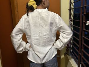 White Bow Tie Blouse