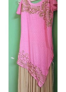 Pink &amp; Gold Kurta Set