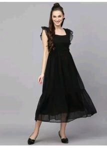 Elegant Black Midi Dress