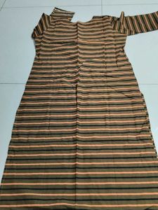 Brown Striped Kurta