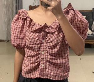 Plaid Ruffle Top