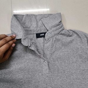 Grey Ribbed Top