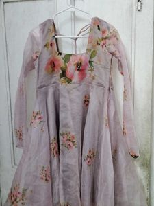 Floral flared kurta organza